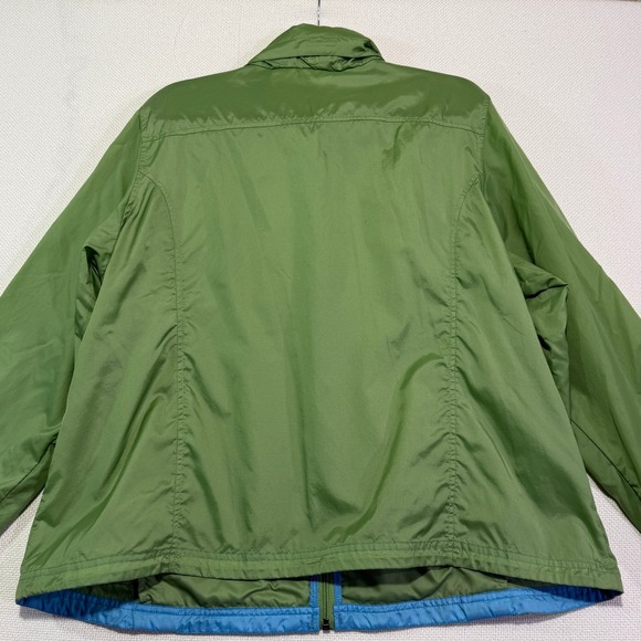LL Bean Womens Green Lightweight Nylon Full Zip Jacket Stowaway Hooded Size 2X - Picture 9 of 10
